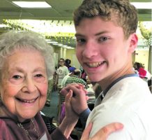 A prom that has two generations dancing