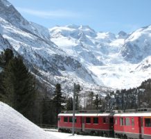 World class scenic winter train travel