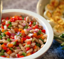 Summer bean, corn and avocado salad