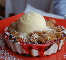 Strawberry-rhubarb crisp for any season