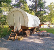 Stay in a treehouse, wagon or caboose