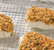 Crispy, buttery baked cod cooks slowly