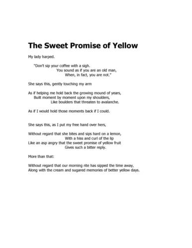 The Sweet Promise of Yellow — Addison Likins